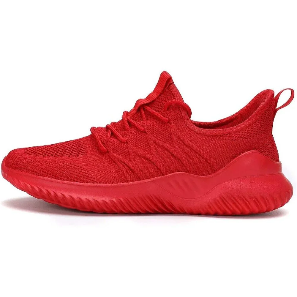 👉 Men's Sneakers Red Walking Classic Sports Athletic Running Casual Shoes - Picture 3 of 7